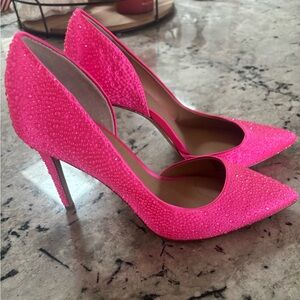 Pink rhinestone heels